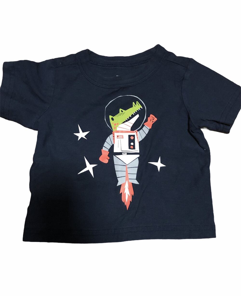 Tea Collection Alligator Space Shirt Navy Blue 3-6m